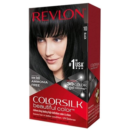 Перманентная краска для волос Colorsilk 10 Black 130 мл, Revlon
Перманентная краска для волос Colorsilk 10 Black 130 мл, Revlon