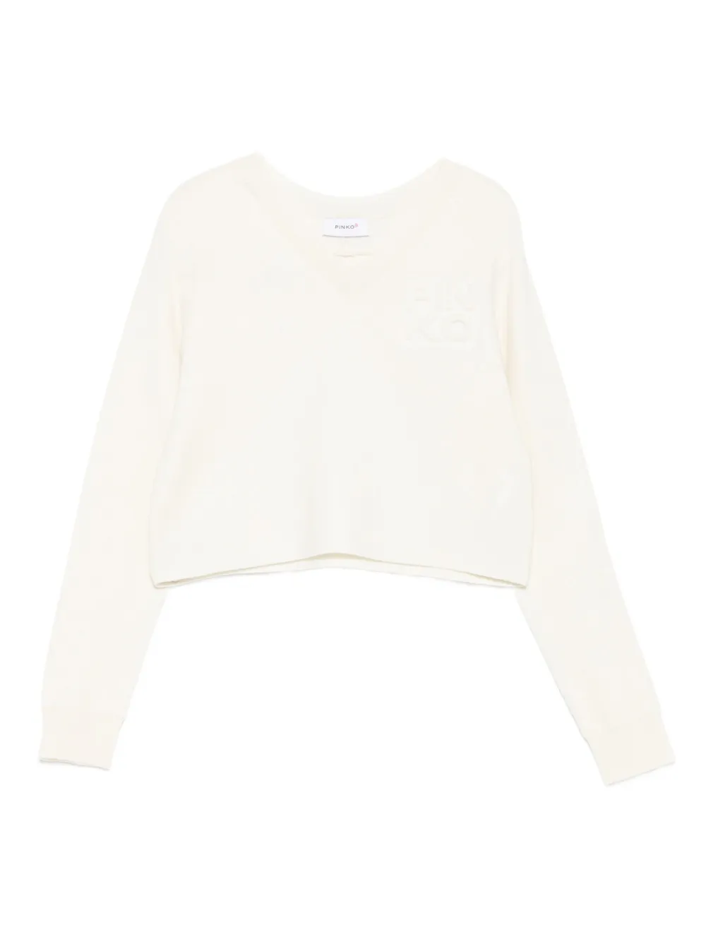 Рельефный свитер с V-образным вырезом Pinko Kids, белый
Рельефный свитер с V-образным вырезом Pinko Kids, белый