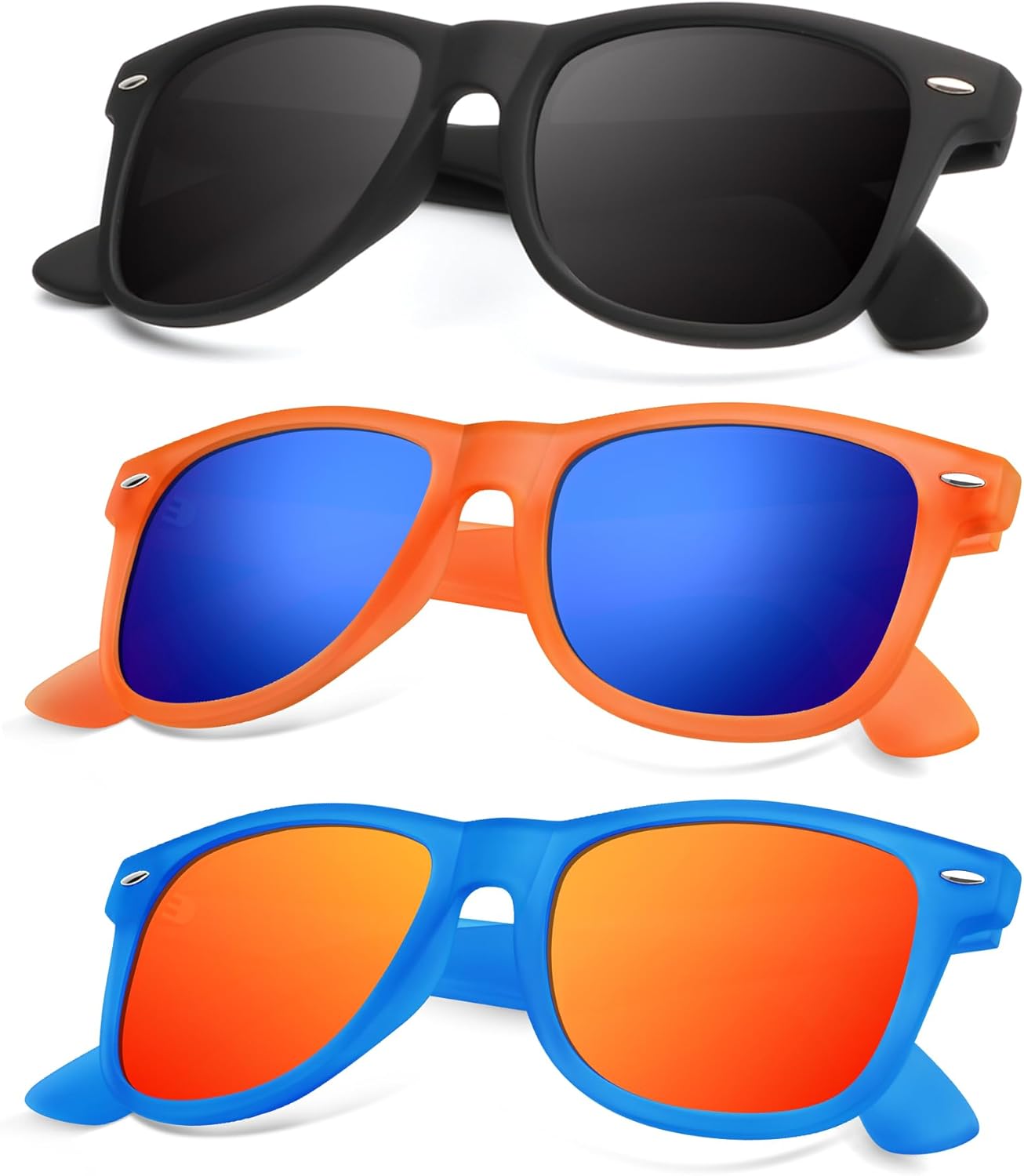 Поляризованные солнцезащитные очки KALIYADI для мужчин и женщин, матовые линзы, цветные зеркальные линзы, защита от УФ-излучения (3 шт.), Black/Orange Dark Blue/Blue Red
Поляризованные солнцезащитные очки KALIYADI для мужчин и женщин, матовые линзы, цветные зеркальные линзы, защита от УФ-излучения (3 шт.), Black/Orange Dark Blue/Blue Red