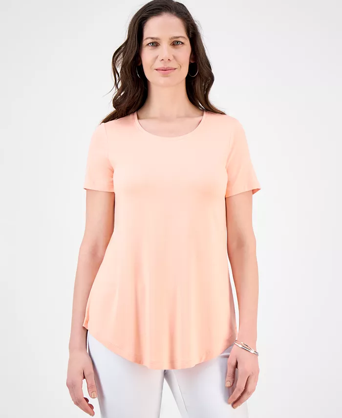 Женский топ с круглым вырезом и короткими рукавами JM Collection, розовый
Женский топ с круглым вырезом и короткими рукавами JM Collection, розовый