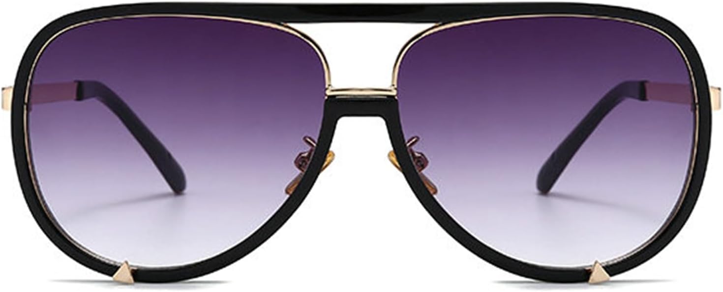 Willochra Винтажные солнцезащитные очки-пилот большого размера для женщин, черные с градиентным переходом, большая оправа, модные мужские солнцезащитные очки в металлической оправе, C1
Willochra Винтажные солнцезащитные очки-пилот большого размера для женщин, черные с градиентным переходом, большая оправа, модные мужские солнцезащитные очки в металлической оправе, C1