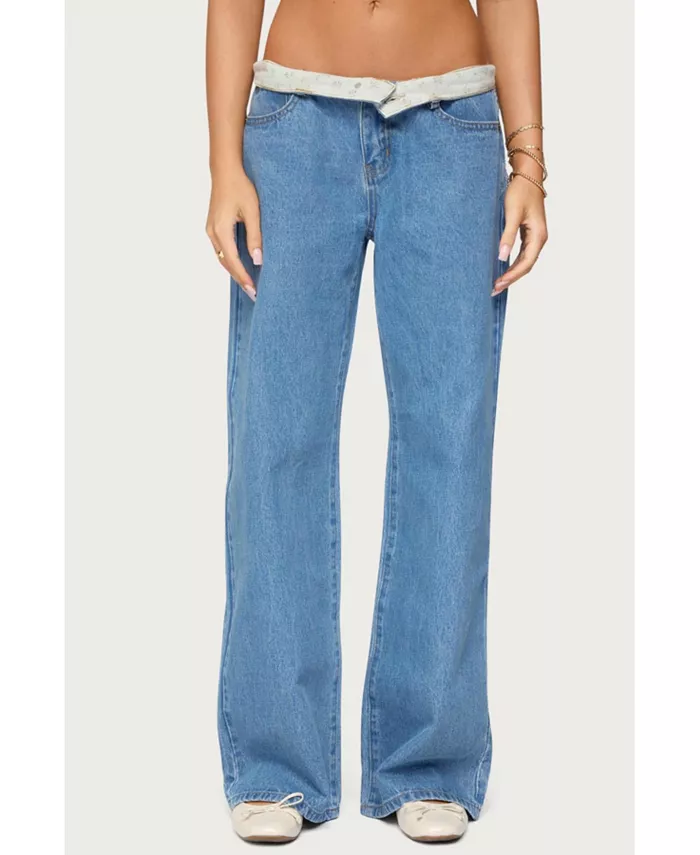 Женские джинсы с цветочным принтом и заниженной талией Edikted, синий
Женские джинсы с цветочным принтом и заниженной талией Edikted, синий