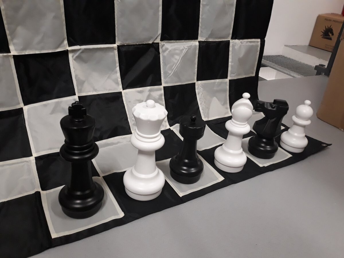 Набор уличных/садовых шахмат (король 30 см) - фигуры + нейлоновая шахматная доска Sunrise Chess & Games
Набор уличных/садовых шахмат (король 30 см) - фигуры + нейлоновая шахматная доска Sunrise Chess & Games