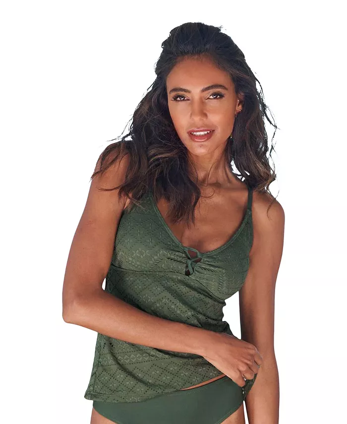 Женский топ-танкини с кружевной отделкой и косточками LASCANA, зеленый
Женский топ-танкини с кружевной отделкой и косточками LASCANA, зеленый