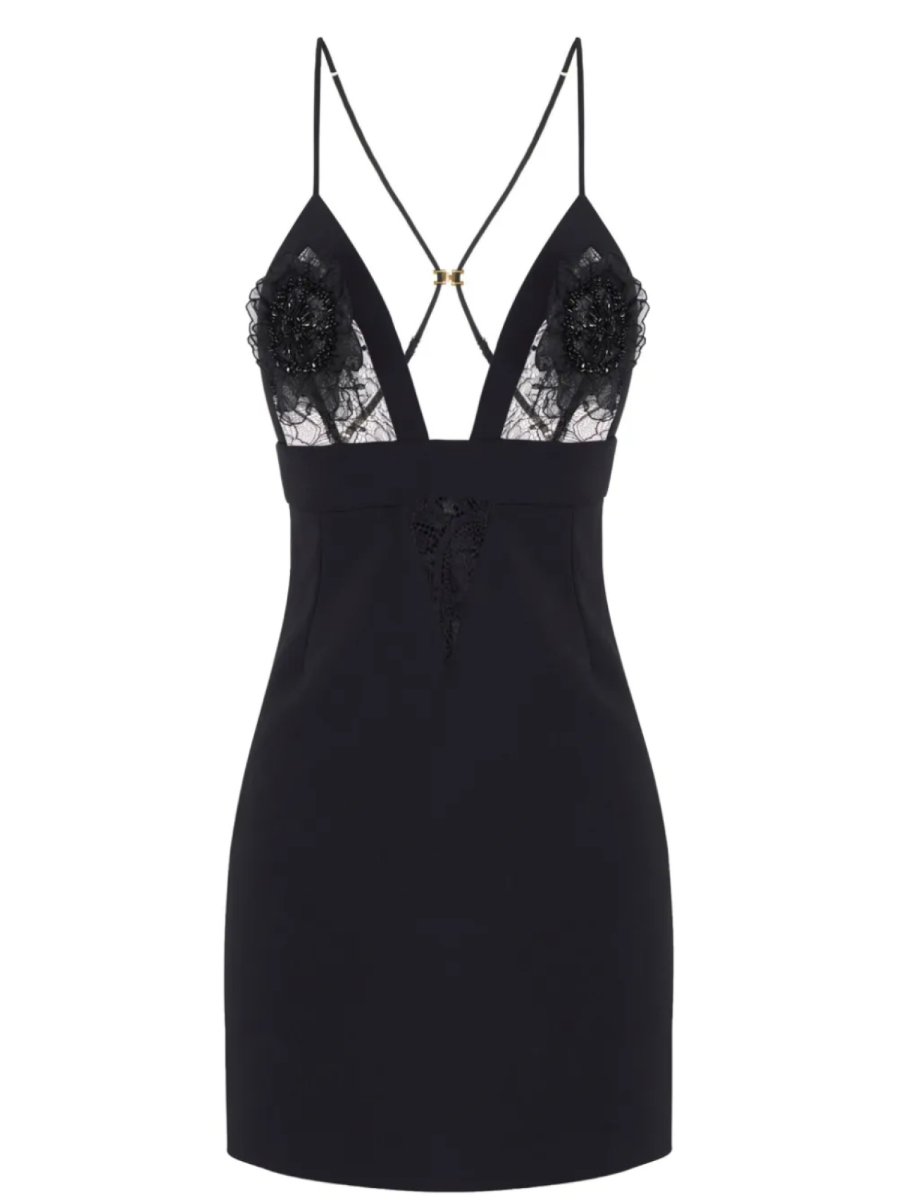 Платье мини Elisabetta Franchi с кружевной отделкой и цветочной аппликацией, черный
Платье мини Elisabetta Franchi с кружевной отделкой и цветочной аппликацией, черный