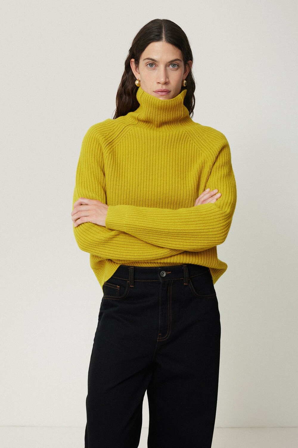 Мериносовый рыбак джунмпер Jigsaw, желтый 
Мериносовый рыбак джунмпер Jigsaw, желтый