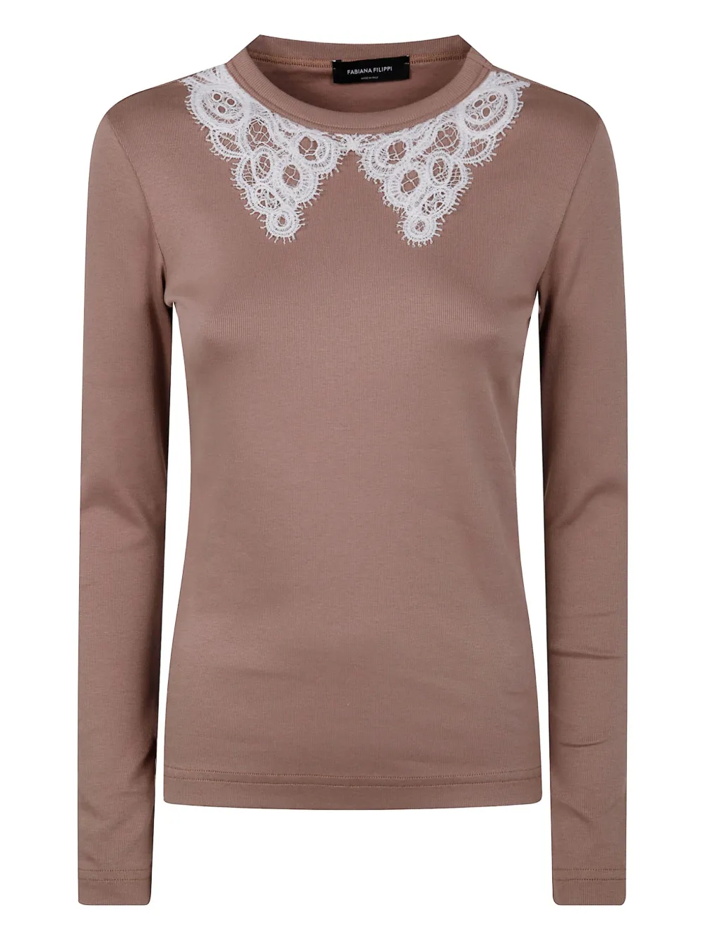 Футболка с длинными рукавами и кружевной отделкой Fabiana Filippi, коричневый
Футболка с длинными рукавами и кружевной отделкой Fabiana Filippi, коричневый