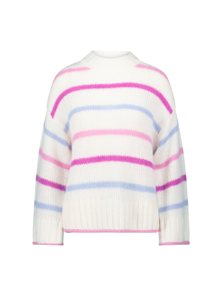 Zero Вязаный свитер крупной вязки в полоску кремово-розового цвета
Zero Вязаный свитер крупной вязки в полоску кремово-розового цвета