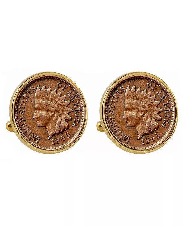 Запонки с монетой в форме индийского пенни 1800-х годов American Coin Treasures, gold
Запонки с монетой в форме индийского пенни 1800-х годов American Coin Treasures, gold