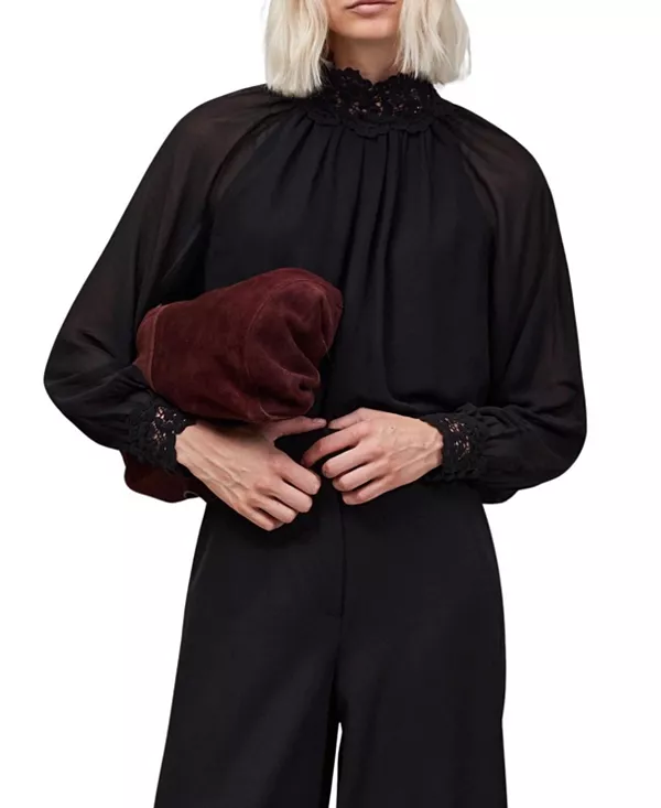 Блузка с кружевным воротником и манжетами Ro&Zo, черный
Блузка с кружевным воротником и манжетами Ro&Zo, черный