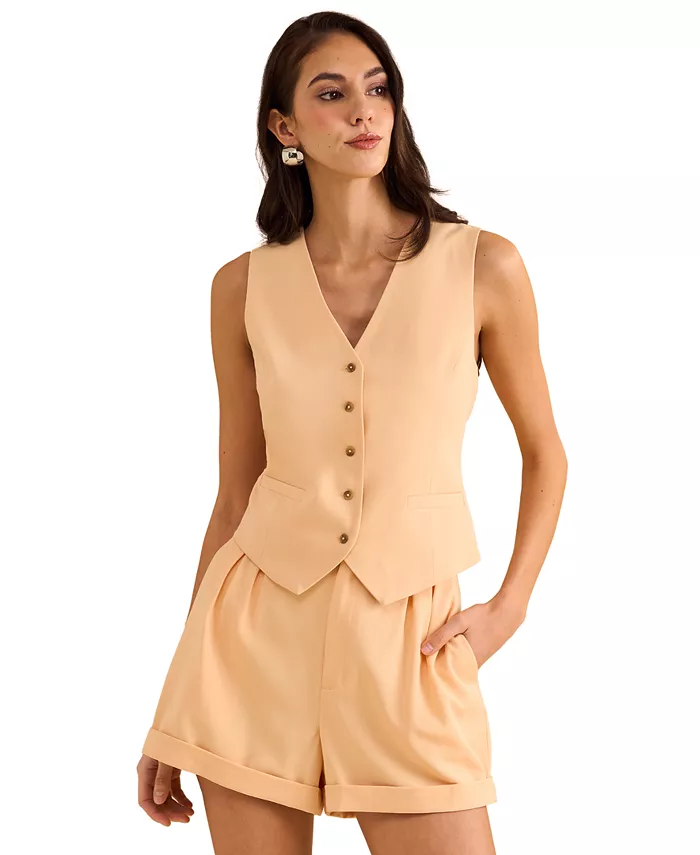 Женские шорты с высокой посадкой, плиссированные, с подвернутым краем 1.STATE, слоновая кость/кремовый
Женские шорты с высокой посадкой, плиссированные, с подвернутым краем 1.STATE, слоновая кость/кремовый