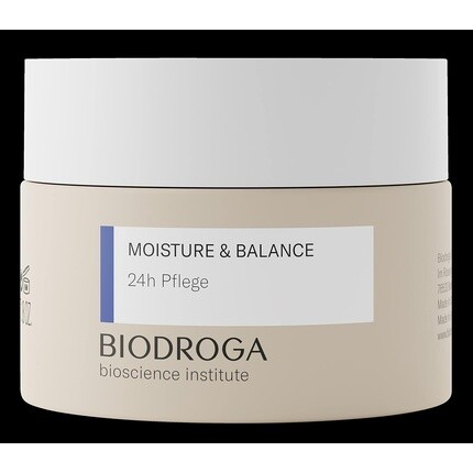 Biodroga Moisture & Balance 24h Care 1,7 унции с гиалуроновой кислотой и Cica, успокаивающее увлажнение, без минеральных масел, парабенов, силиконов, красителей, ингредиентов животного происхождения, глютена и лактозы., Серый, Biodroga Moisture & Balance