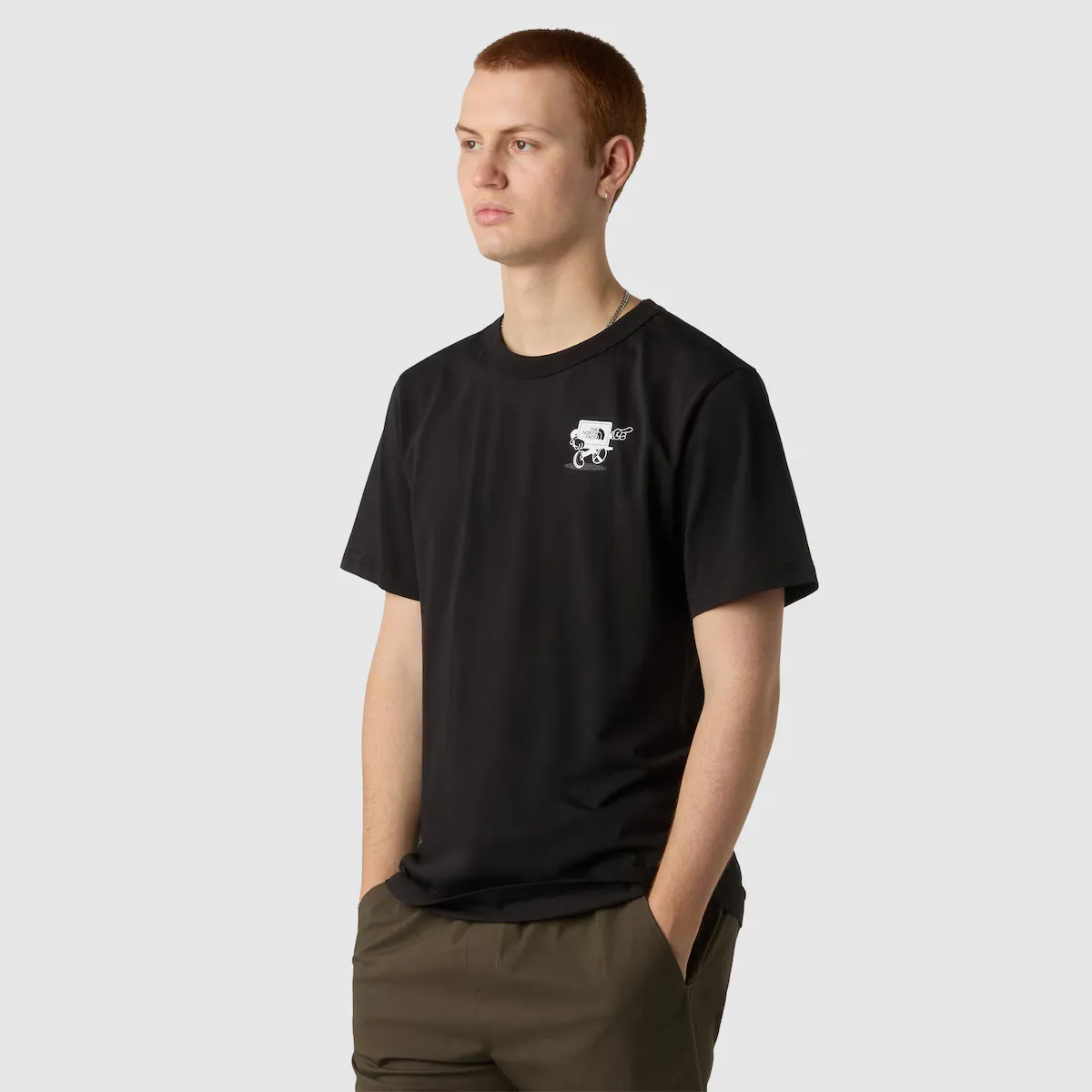 Мужская футболка свободного кроя The North Face с логотипом и виньеткой, черный 
Мужская футболка свободного кроя The North Face с логотипом и виньеткой, черный