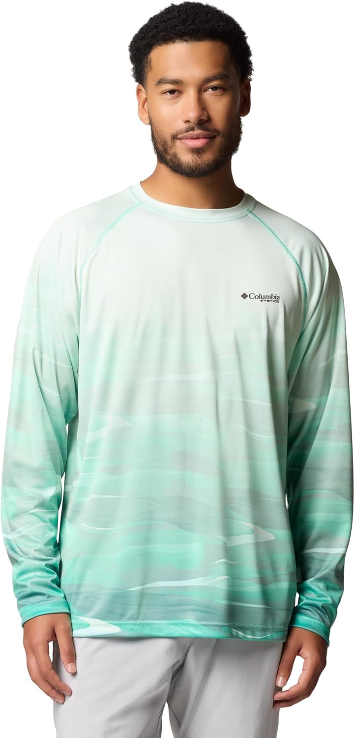 Columbia мужская футболка с длинным рукавом Super Terminal Tackle PFG Fade, Glaze Green/Obsidian Fotw Permit
Columbia мужская футболка с длинным рукавом Super Terminal Tackle PFG Fade, Glaze Green/Obsidian Fotw Permit