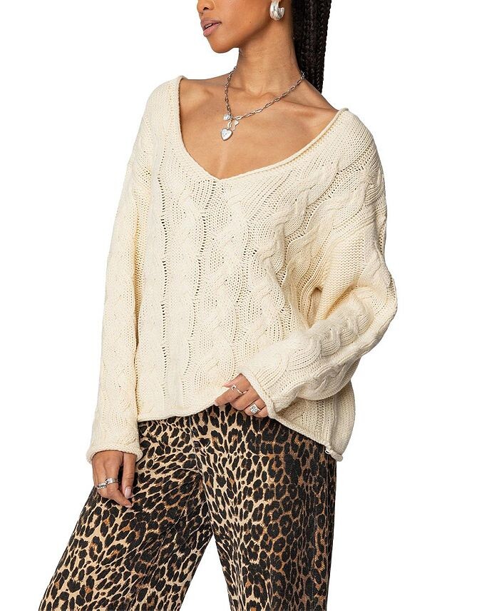 Объемный свитер вязанной вязки Edikted Inga, слоновая кость/кремовый
Объемный свитер вязанной вязки Edikted Inga, слоновая кость/кремовый