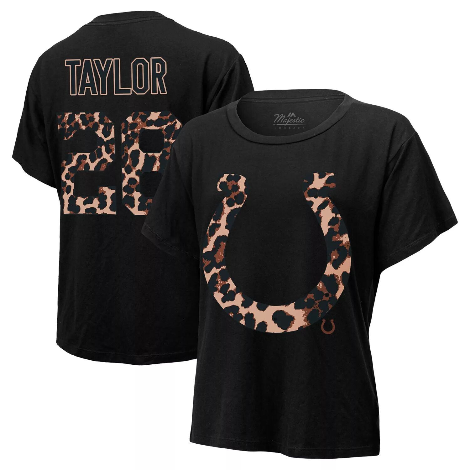 Женская футболка Majestic Threads Jonathan Taylor Black Indianapolis Colts Leopard с именем и номером игрока Majestic
Женская футболка Majestic Threads Jonathan Taylor Black Indianapolis Colts Leopard с именем и номером игрока Majestic