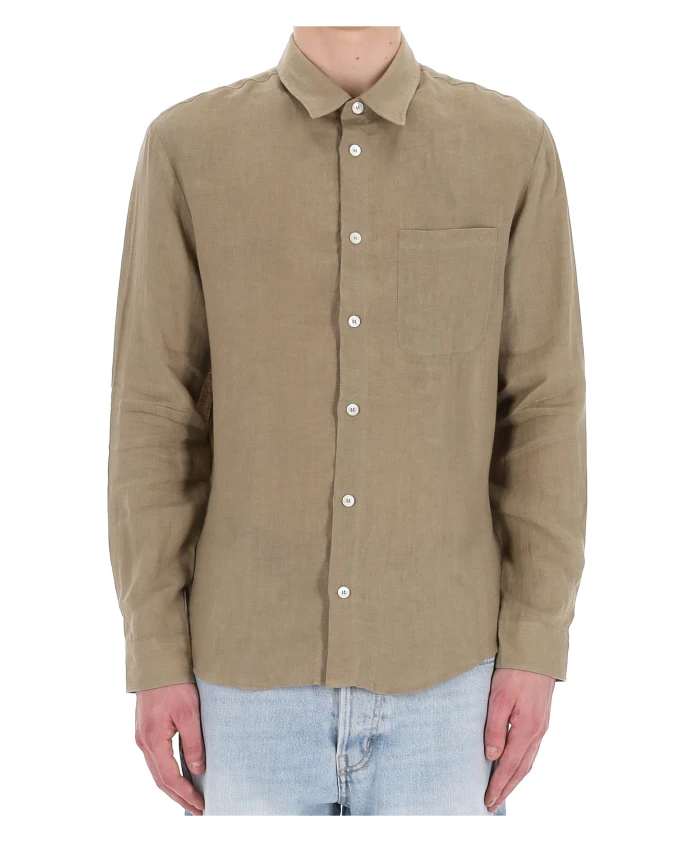 Льняная рубашка с итальянским воротником A.P.C., зеленый
Льняная рубашка с итальянским воротником A.P.C., зеленый