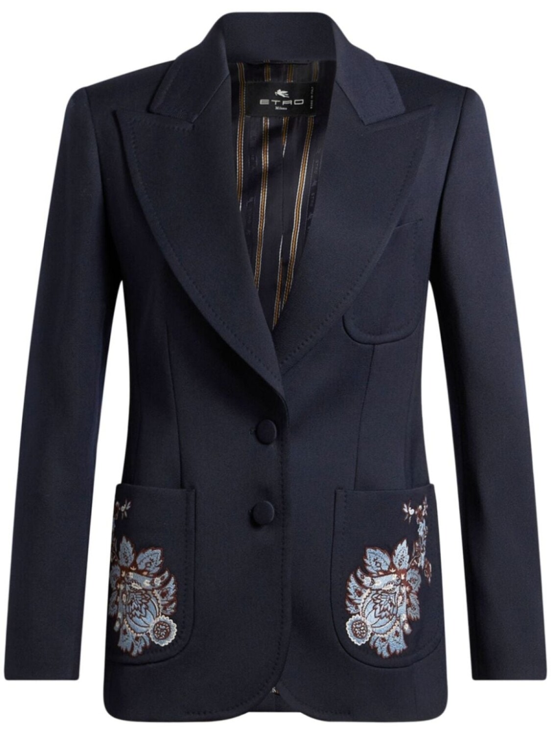 ETRO шерстяной блейзер с цветочной вышивкой, синий
ETRO шерстяной блейзер с цветочной вышивкой, синий