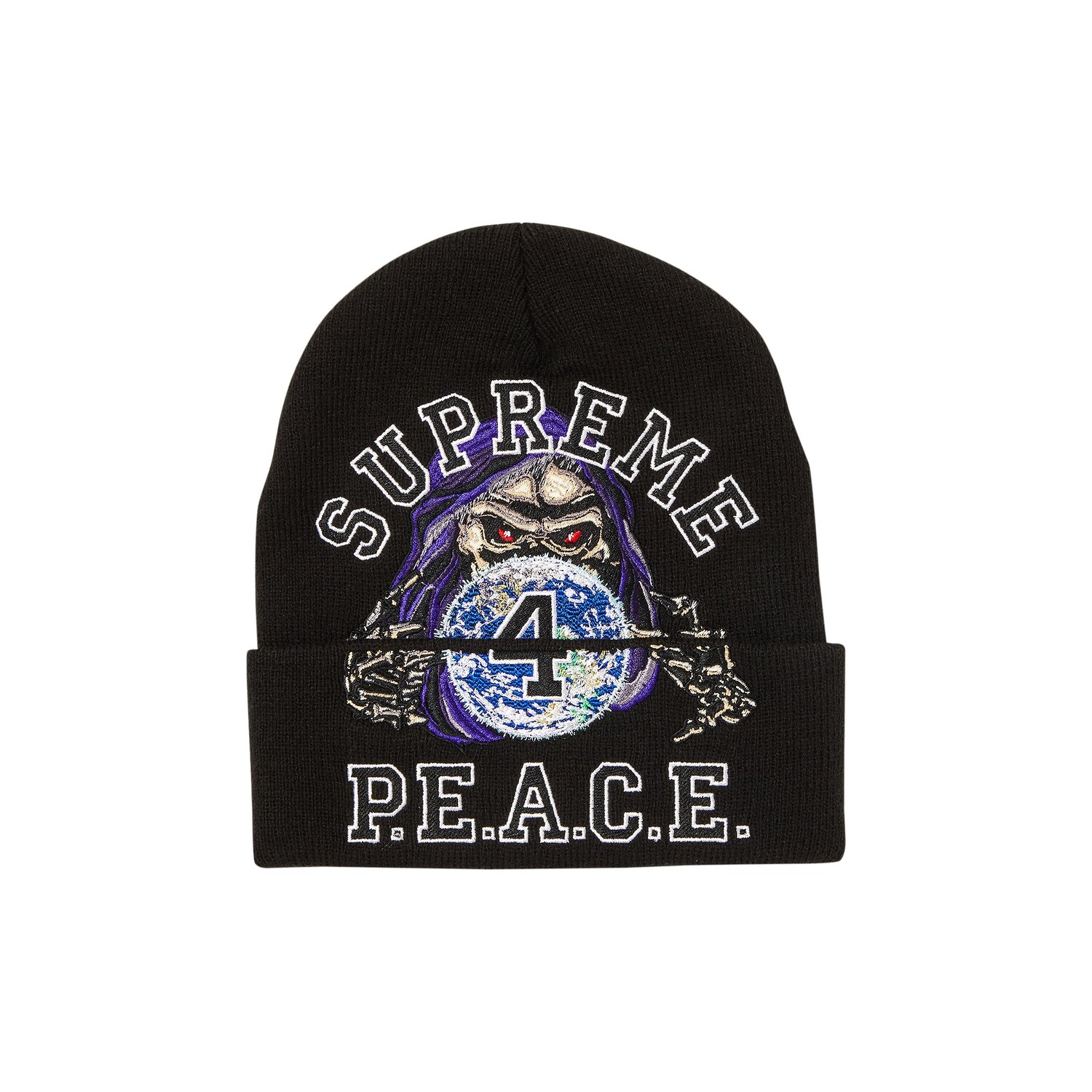 Шапка-бини Supreme Peace с вышивкой, цвет Черный
Шапка-бини Supreme Peace с вышивкой, цвет Черный