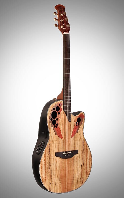 Акустическая гитара Ovation CE44P-SM Exotic Celebrity Elite Plus Selected Figured Top Mid-Depth Lyrachord Body Nato Neck 6-String Acoustic-Electric Guitar