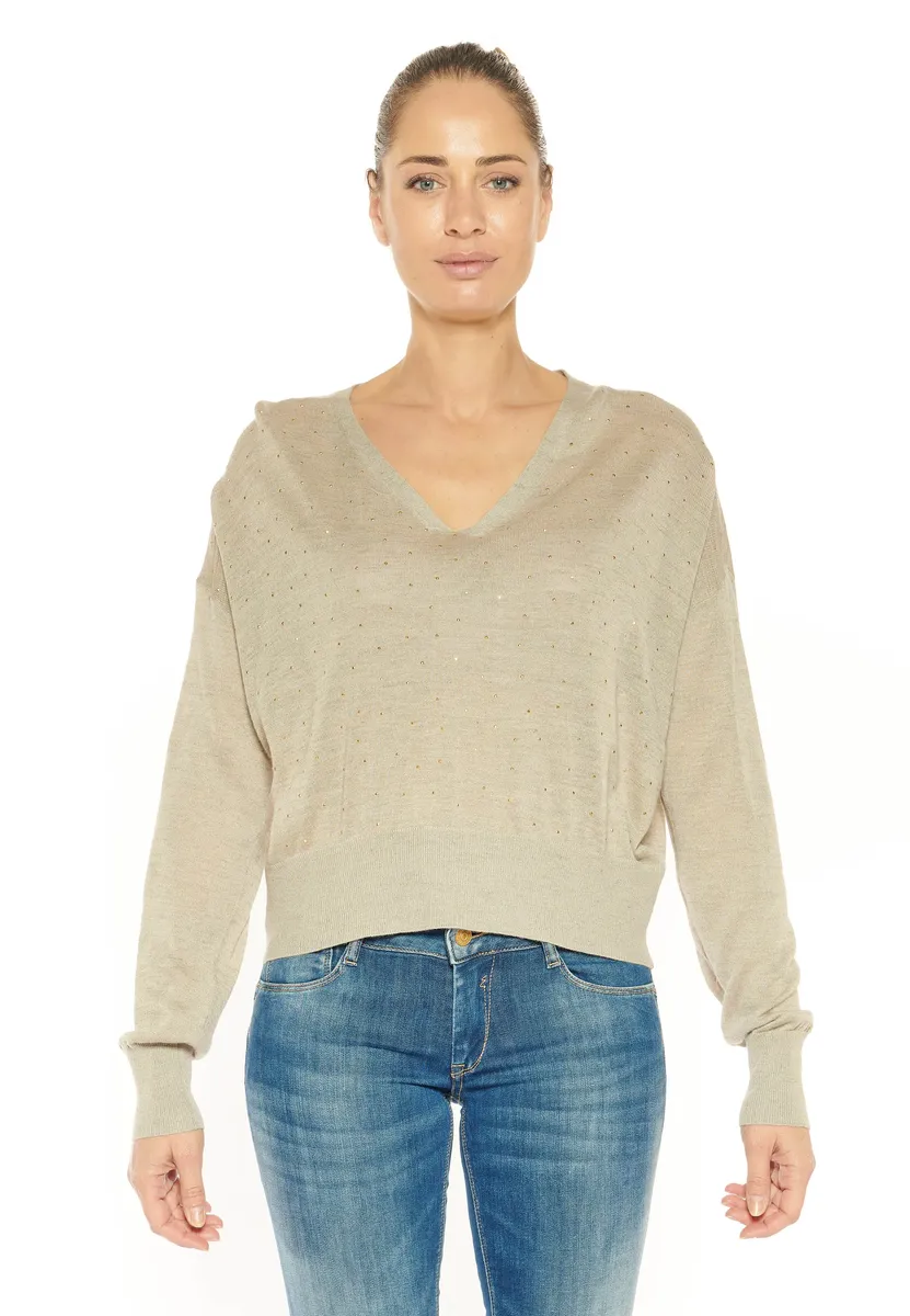 Вязаный свитер Le Temps Des Cerises "АТЛАС" с блестящими деталями, коричневый
Вязаный свитер Le Temps Des Cerises "АТЛАС" с блестящими деталями, коричневый