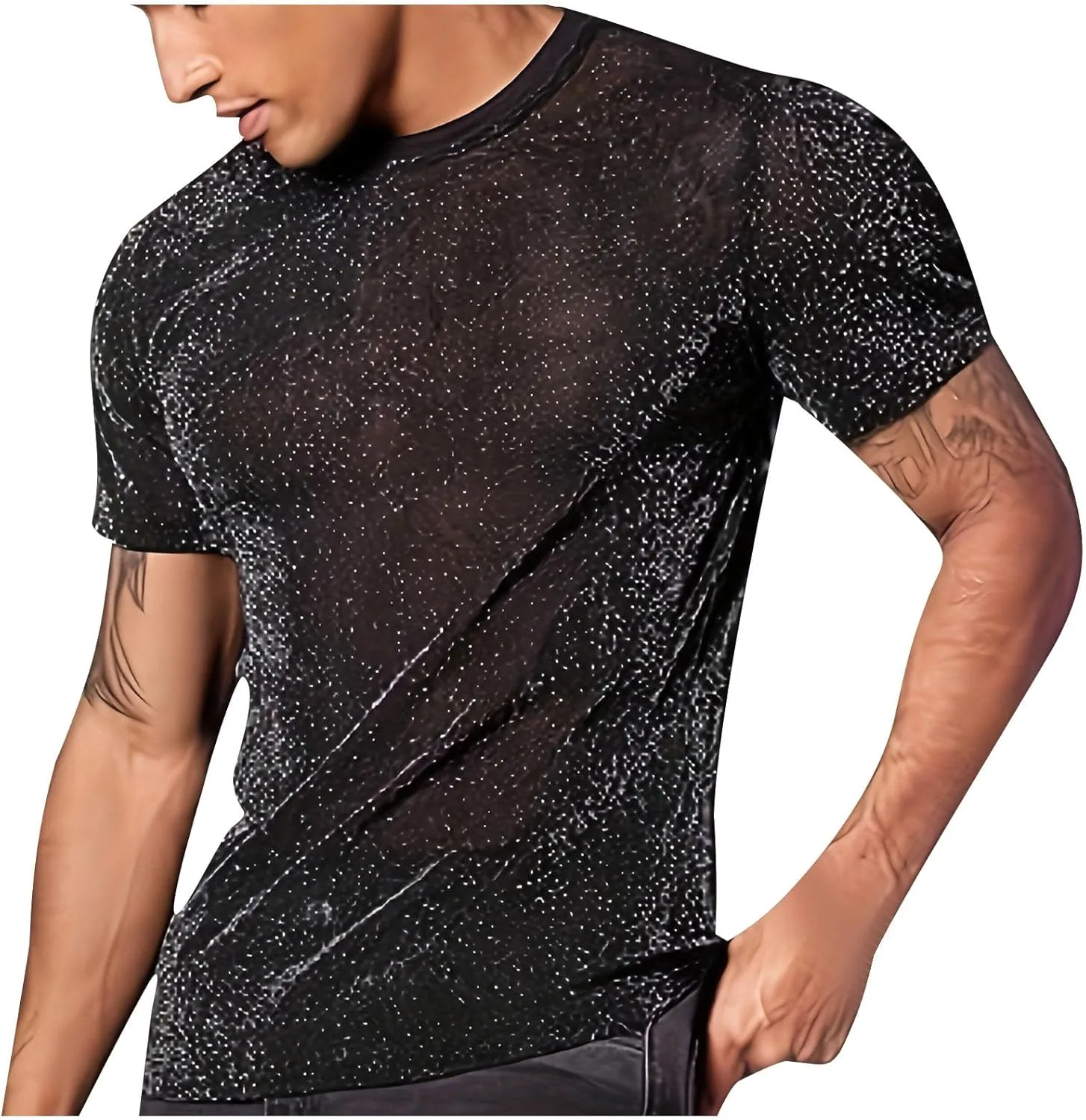 Мужская футболка 70s disco с пайетками и коротким рукавом
Мужская футболка 70s disco с пайетками и коротким рукавом