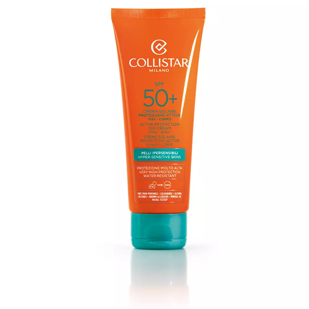 Солнцезащитный крем Crema Solar Protección Activa Rostro-Cuerpo Spf50+ Collistar, 100 мл
Солнцезащитный крем Crema Solar Protección Activa Rostro-Cuerpo Spf50+ Collistar, 100 мл