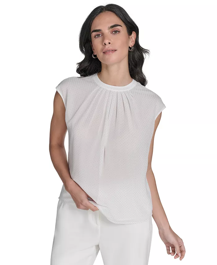 Женская блуза с короткими рукавами и круглым вырезом, украшенная шипами Calvin Klein, коричневый/бежевый
Женская блуза с короткими рукавами и круглым вырезом, украшенная шипами Calvin Klein, коричневый/бежевый