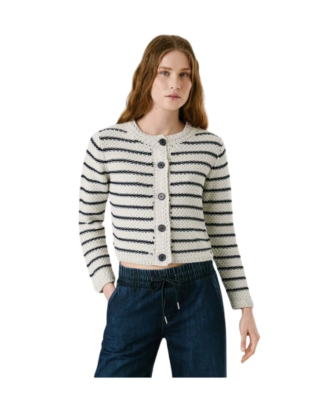 Кардиган в полоску от Cassie Pepe Jeans, белый
Кардиган в полоску от Cassie Pepe Jeans, белый