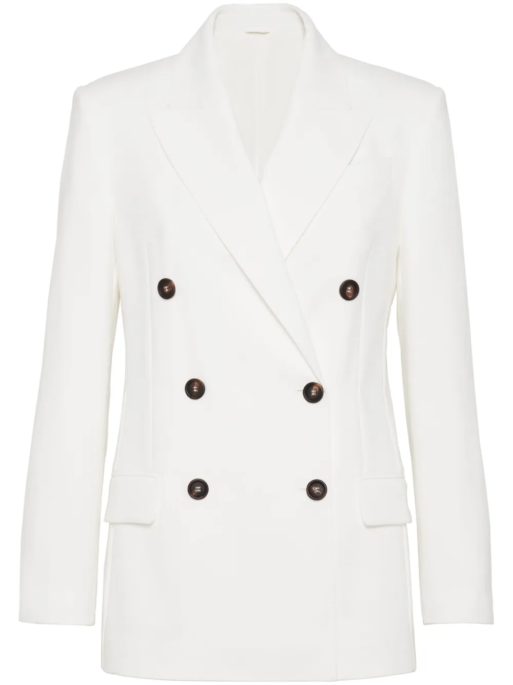 Двубортный пиджак Brunello Cucinelli, белый
Двубортный пиджак Brunello Cucinelli, белый