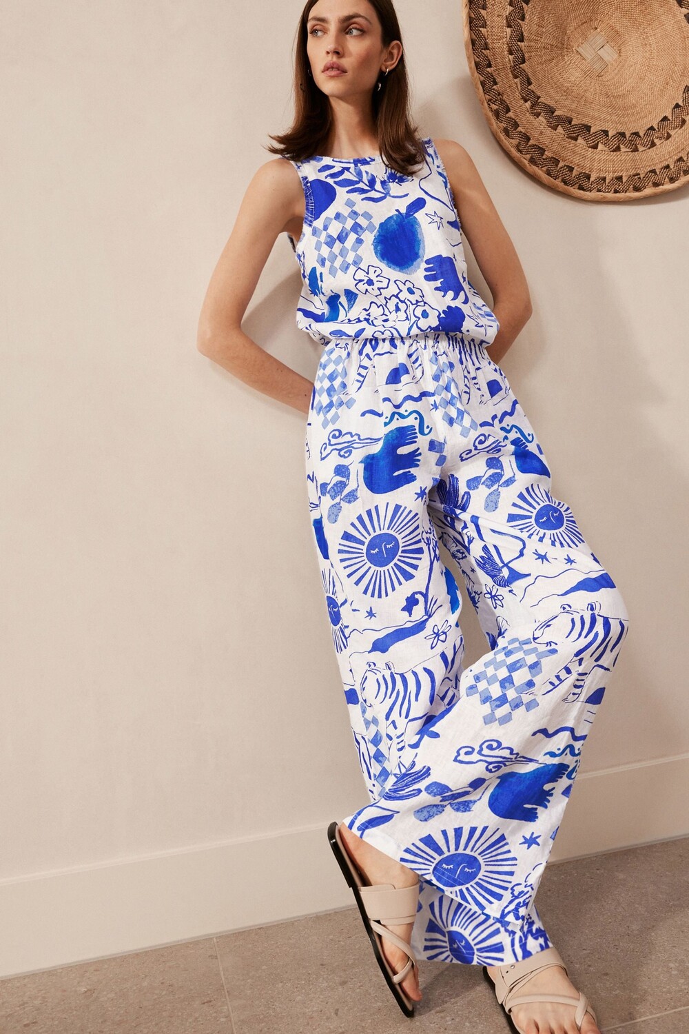 Премиальные широкие брюки из 100% льна Next, синий
Премиальные широкие брюки из 100% льна Next, синий