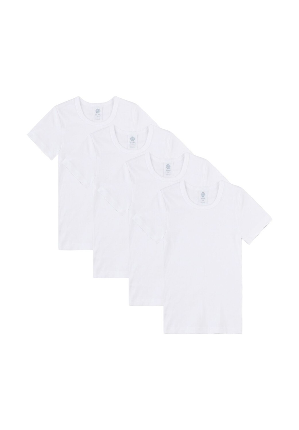 Комплект футболок для мальчиков (4 шт.) — нижняя рубашка, базовая модель, натуральный хлопок Sanetta, белый