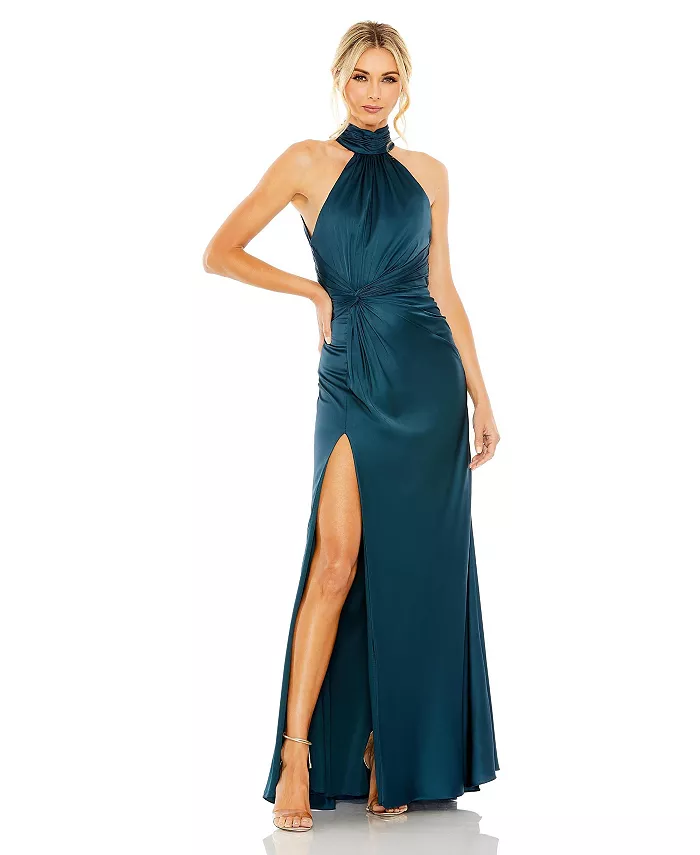 Женское платье с открытой спиной, высоким воротом и боковыми сборками Mac Duggal, синий
Женское платье с открытой спиной, высоким воротом и боковыми сборками Mac Duggal, синий