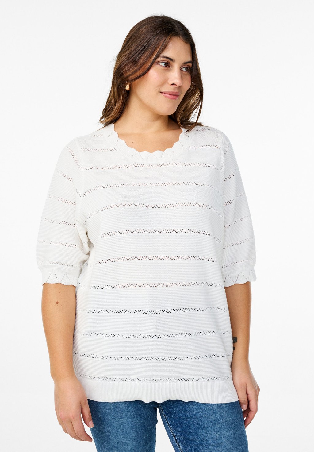 Футболка с принтом MIT LOCHMUSTER IN STREIFENOPTIK UND KURZEN ÄRMELN Zizzi, кремовый
Футболка с принтом MIT LOCHMUSTER IN STREIFENOPTIK UND KURZEN ÄRMELN Zizzi, кремовый