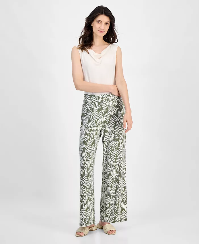 Женские брюки с широкими штанинами и принтом листьев Kasper, зеленый
Женские брюки с широкими штанинами и принтом листьев Kasper, зеленый