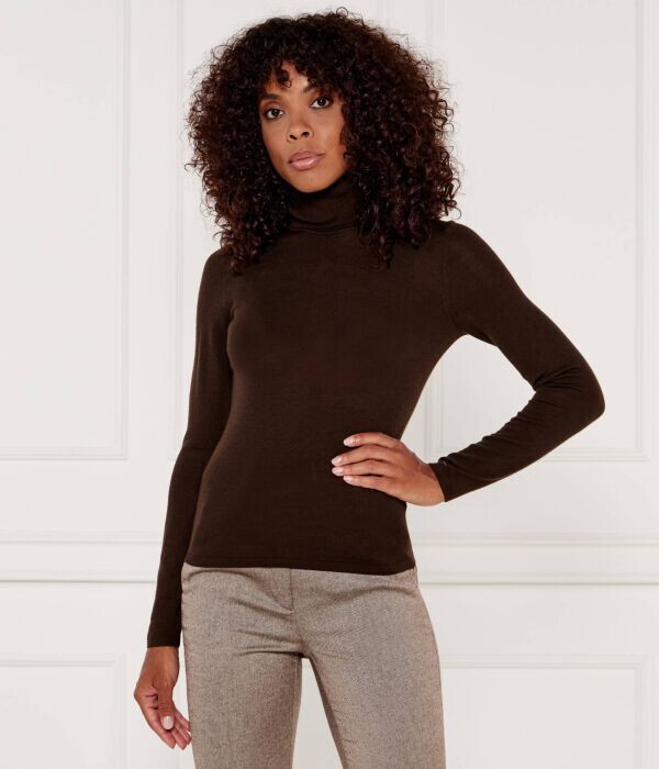 Водолазка женская Tommy Hilfiger шерстяная облегающего кроя, коричневый 
Водолазка женская Tommy Hilfiger шерстяная облегающего кроя, коричневый