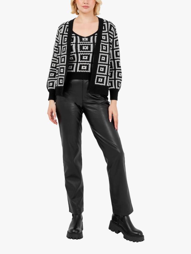 Геометрический сет вязаный топ-кроп и кардиган Lovedrobe, Black
Геометрический сет вязаный топ-кроп и кардиган Lovedrobe, Black