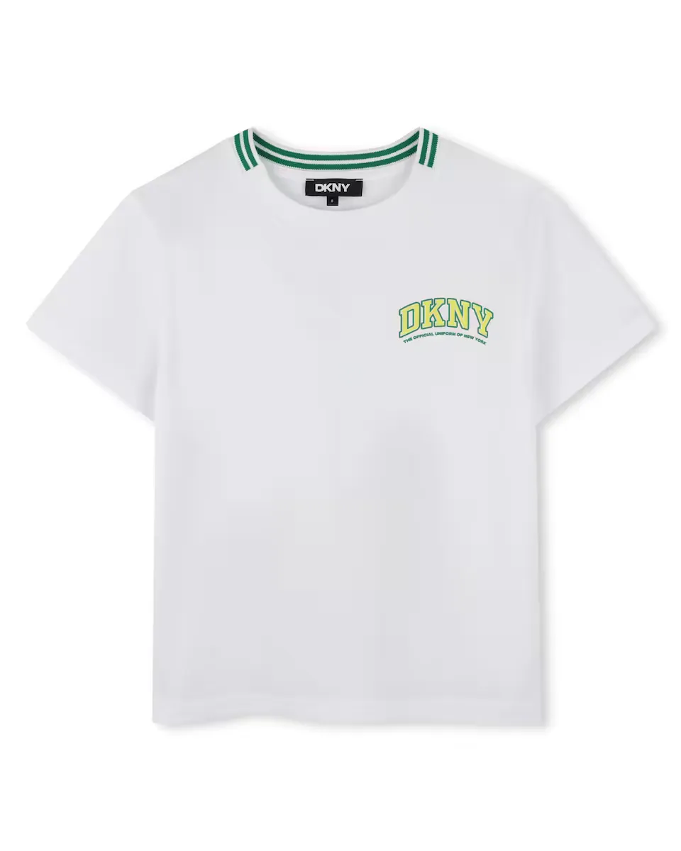 Футболка для мальчика из белого хлопка DKNY, белый
Футболка для мальчика из белого хлопка DKNY, белый