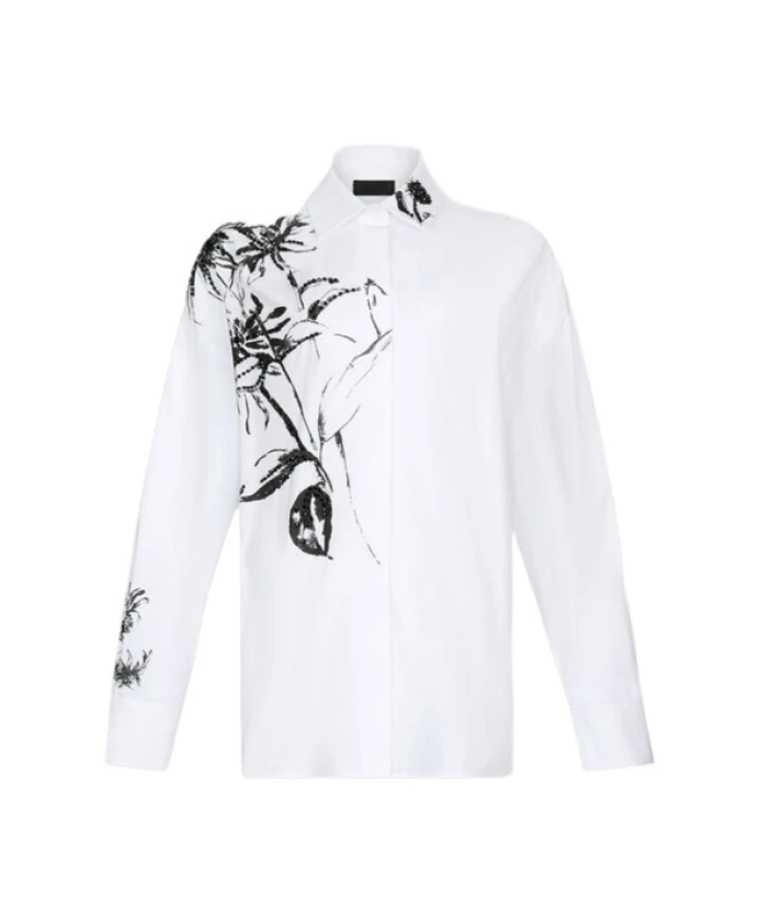 Блузка из хлопкового поплина с цветочным принтом Liu Jo, белый
Блузка из хлопкового поплина с цветочным принтом Liu Jo, белый