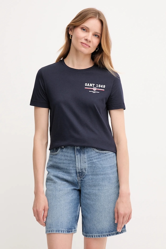 Хлопковая футболка Gant, темно-синий
Хлопковая футболка Gant, темно-синий