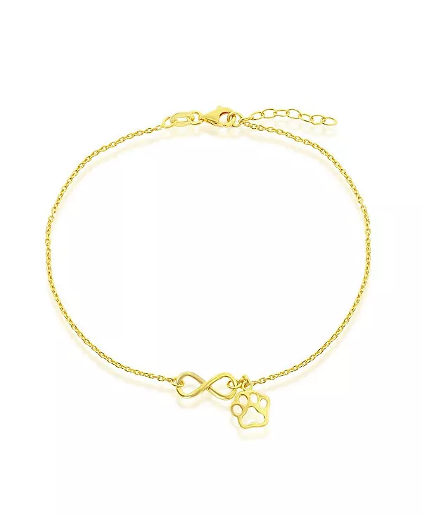 Серебряный браслет на лодыжку с подвеской в виде бесконечности и отпечатком лапы Simona, gold
Серебряный браслет на лодыжку с подвеской в виде бесконечности и отпечатком лапы Simona, gold