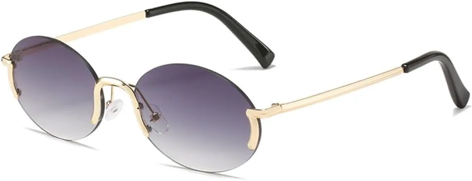 Женские солнцезащитные очки без оправы в винтажном стиле, золотистая оправа, овальная форма, модные очки для женщин, защита от ультрафиолета UV400 MTZJH, Gray
Женские солнцезащитные очки без оправы в винтажном стиле, золотистая оправа, овальная форма, модные очки для женщин, защита от ультрафиолета UV400 MTZJH, Gray