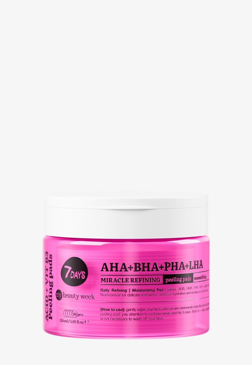 Маска для лица My Beauty Week Miracle Refining Peeling Pads For Face Aha+Bha+Ph 7days
Маска для лица My Beauty Week Miracle Refining Peeling Pads For Face Aha+Bha+Ph 7days