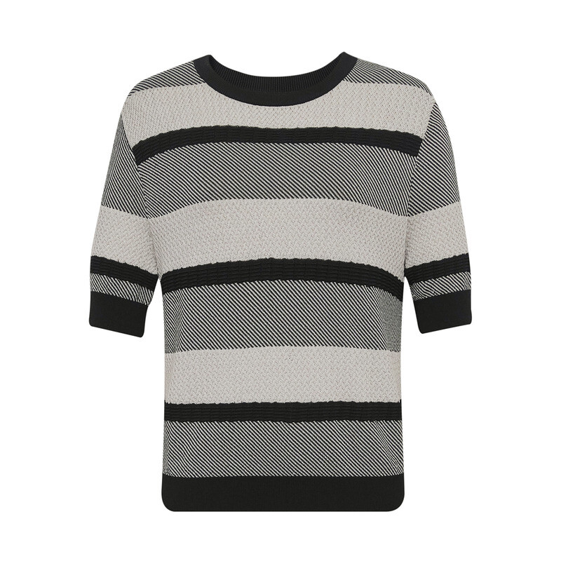 Свитер Deep Breath с короткими рукавами и полосками, черный
Свитер Deep Breath с короткими рукавами и полосками, черный