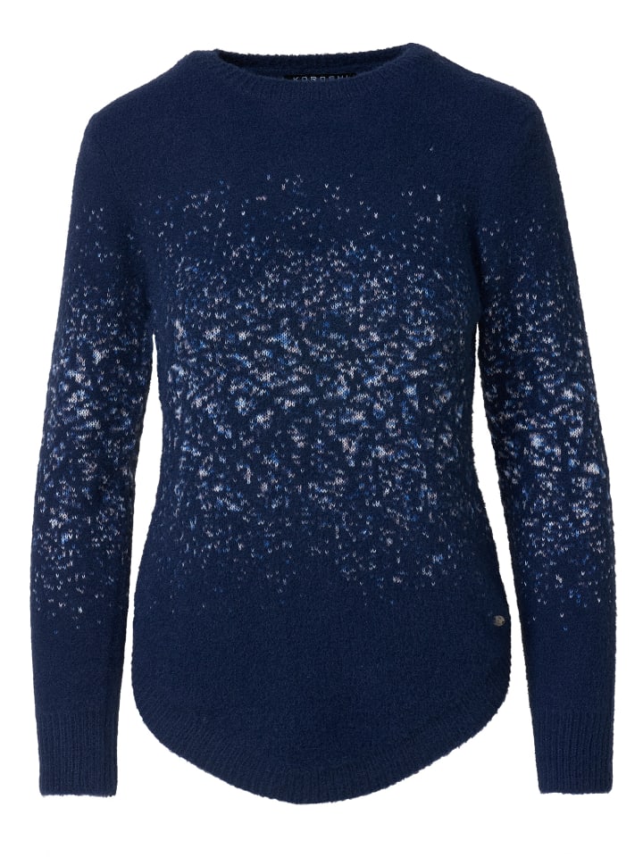 Мягкий женский свитер с жаккардовым узором синего цвета. KOROSHI
Мягкий женский свитер с жаккардовым узором синего цвета. KOROSHI