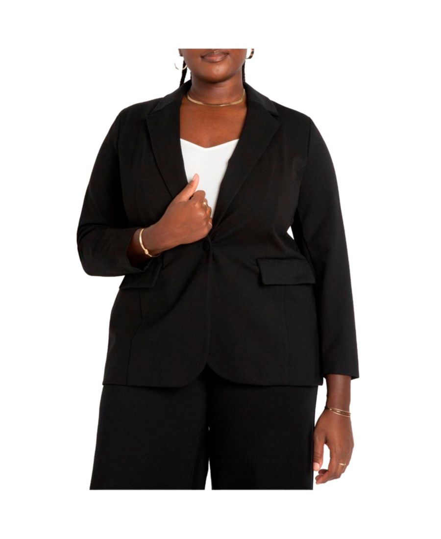 Женский блейзер больших размеров из эластичной ткани, длинный, на одну пуговицу ELOQUII, Totally black
Женский блейзер больших размеров из эластичной ткани, длинный, на одну пуговицу ELOQUII, Totally black