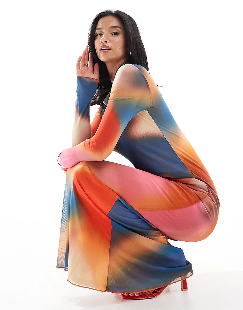 Длинное сетчатое платье-макси с длинными рукавами в цвете закатного синего цвета Vero Moda
Длинное сетчатое платье-макси с длинными рукавами в цвете закатного синего цвета Vero Moda