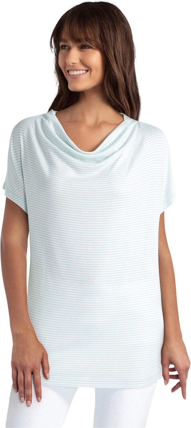 Пуловер H Halston Short Sleeve Mixed Media Draped Pullover, цвет Chalk/Marine Blue Stripe
Пуловер H Halston Short Sleeve Mixed Media Draped Pullover, цвет Chalk/Marine Blue Stripe