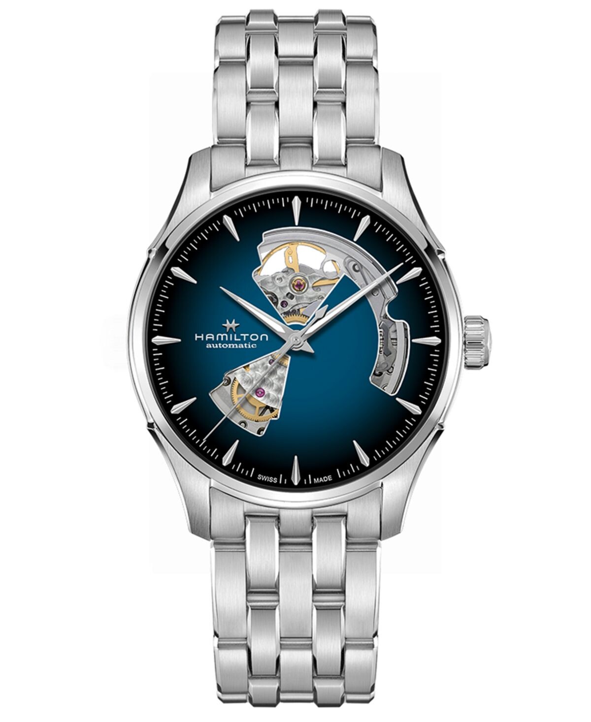Мужские автоматические часы Jazzmaster с открытым сердцем дымчато-синего цвета с браслетом из нержавеющей стали, 40 мм Hamilton
Мужские автоматические часы Jazzmaster с открытым сердцем дымчато-синего цвета с браслетом из нержавеющей стали, 40 мм Hamilton