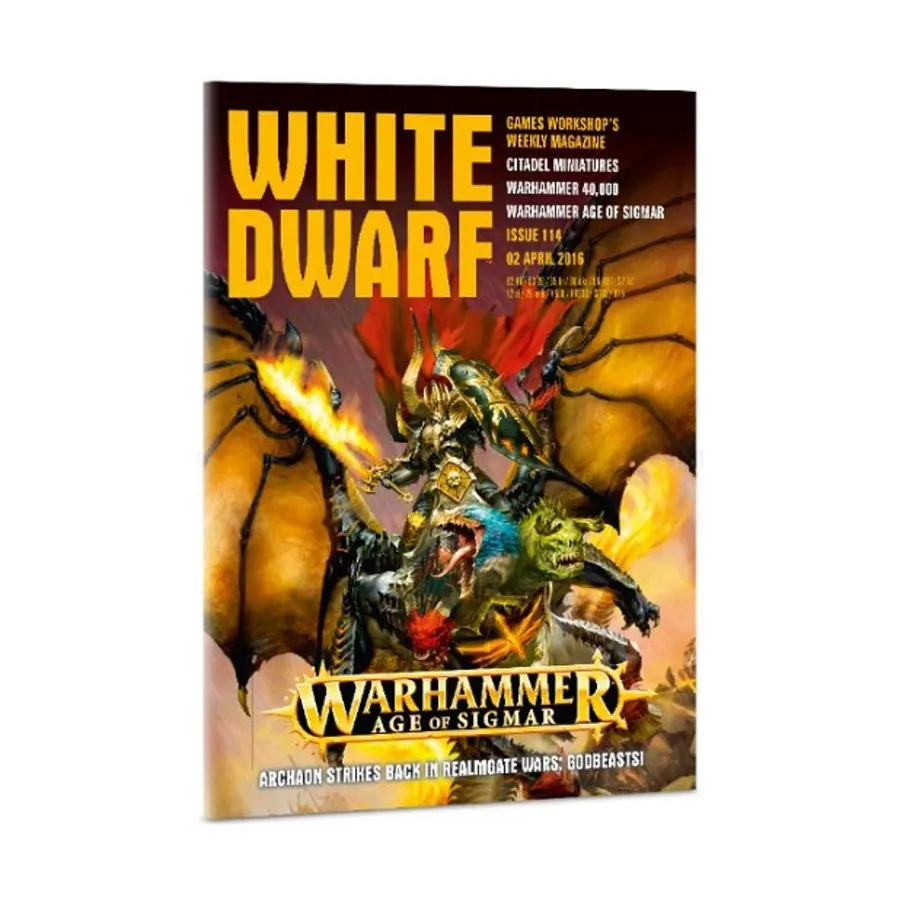 #114 «Архаон наносит ответный удар в Realmgate Wars — Godbeasts!», White Dwarf Weekly - 2016 (#101+)
#114 «Архаон наносит ответный удар в Realmgate Wars — Godbeasts!», White Dwarf Weekly - 2016 (#101+)
